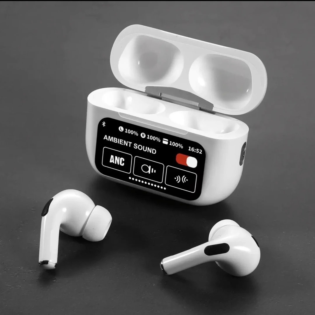 ANC/ENC Touch Display Wireless Earbuds (White)