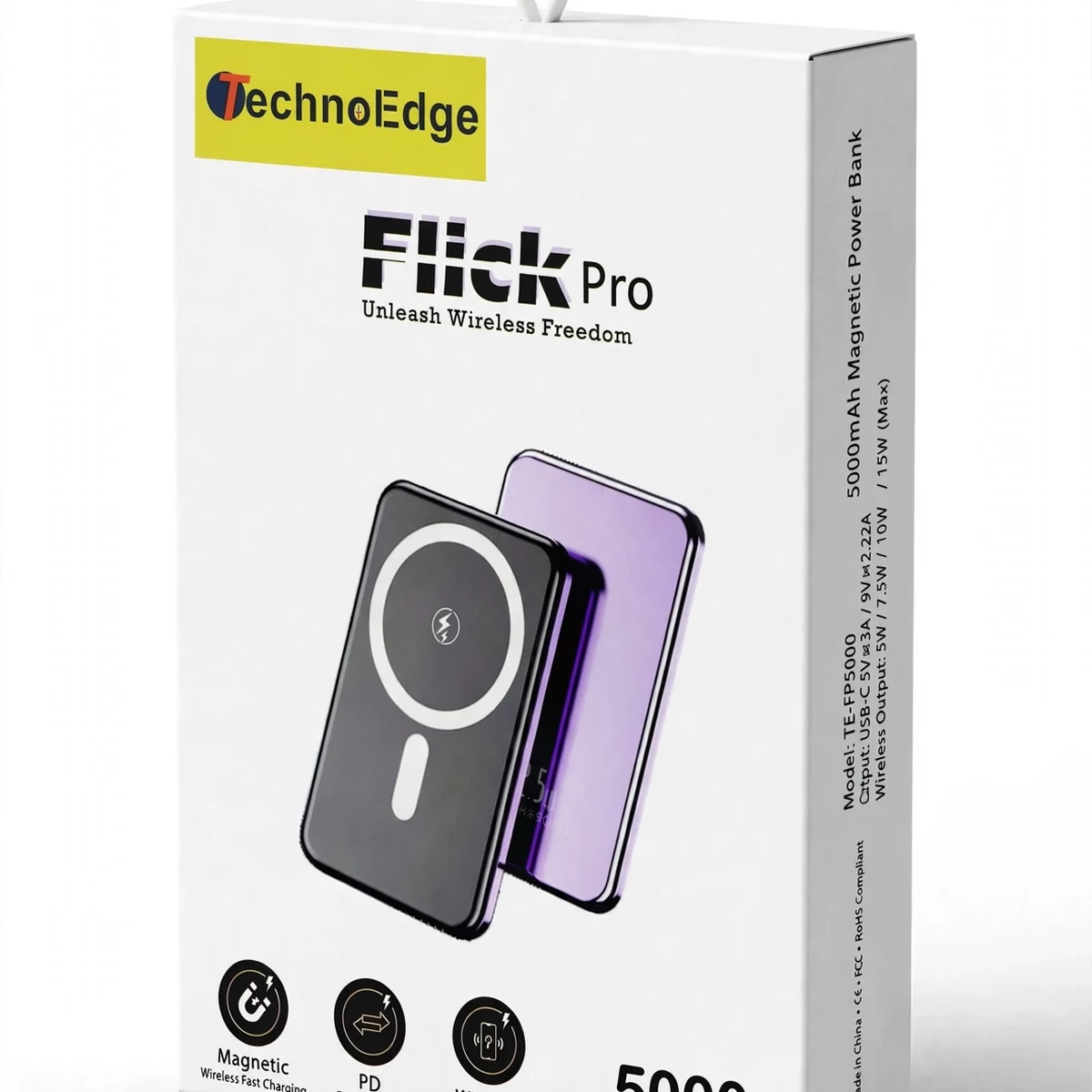 Thumbnail 3 of TechnoEdge Flick Pro 5000mAh Magnetic Wireless Power Bank