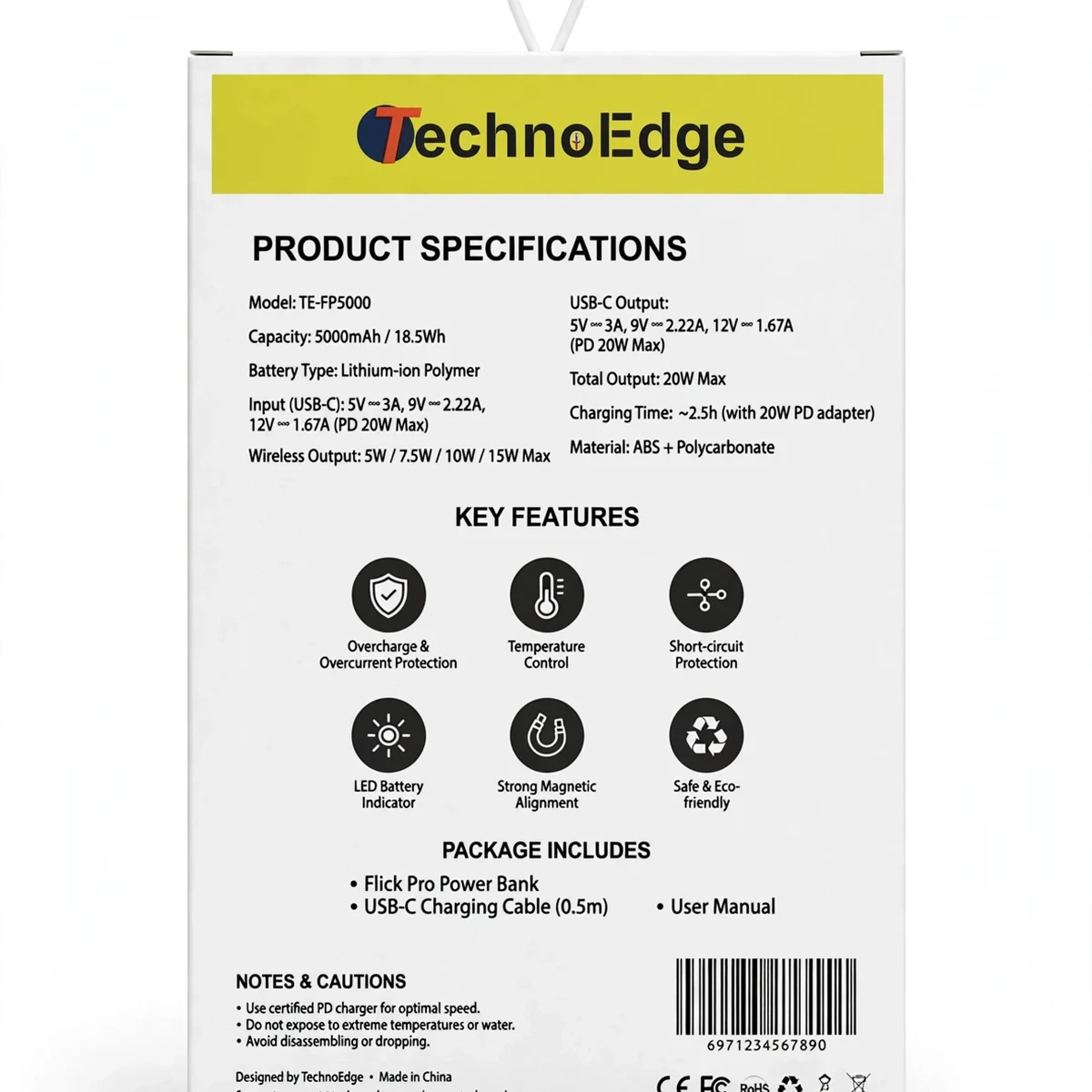 Thumbnail 4 of TechnoEdge Flick Pro 5000mAh Magnetic Wireless Power Bank