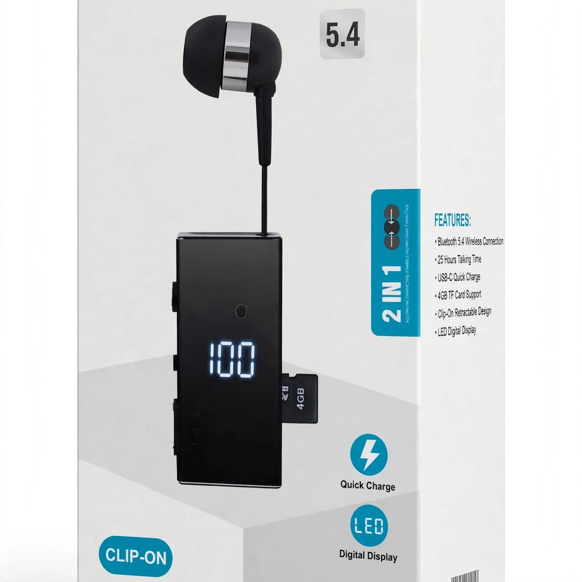 Thumbnail 4 of Wireless K100 Clip-On Retractable Bluetooth Headset