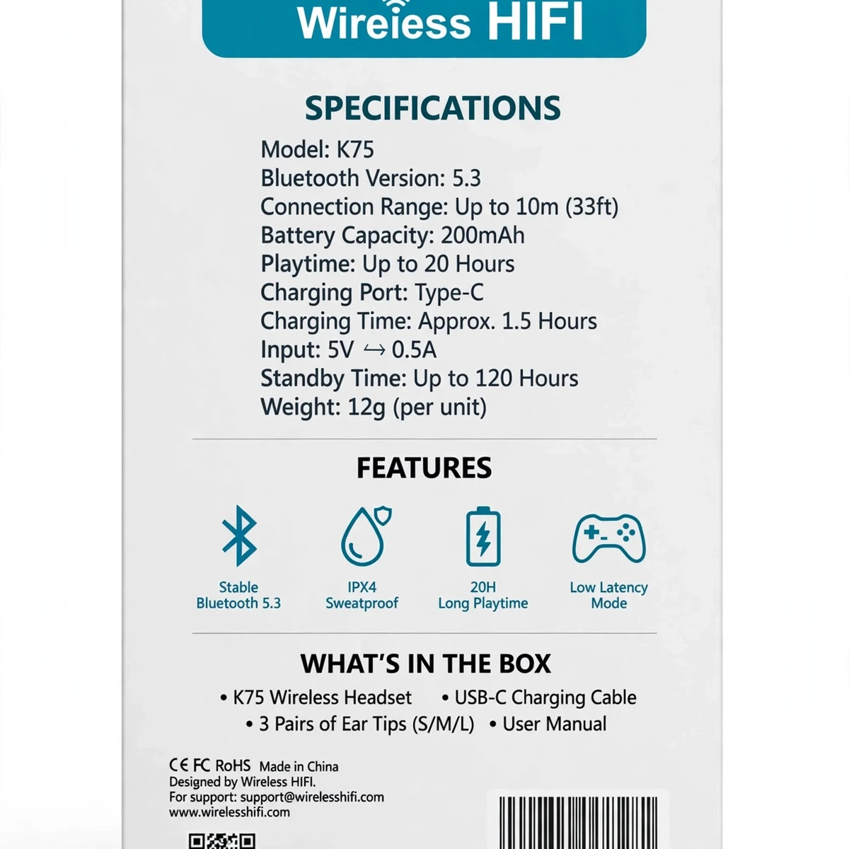 Thumbnail 5 of Wireless K75 Clip-On Bluetooth Headset with LCD Display