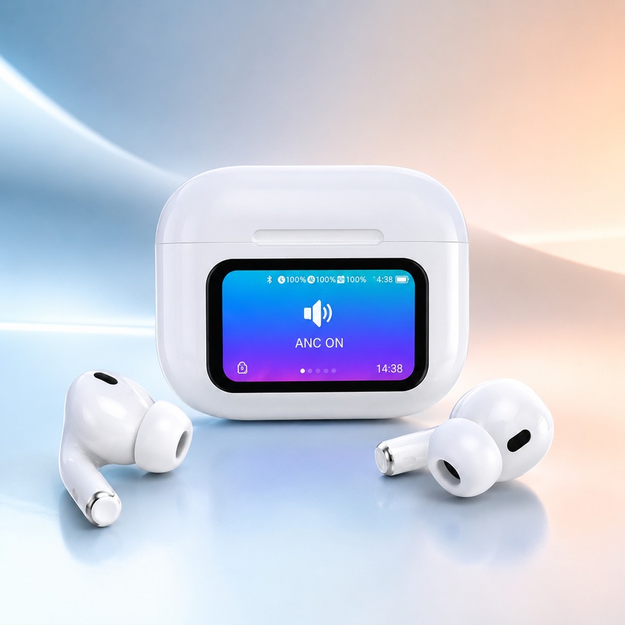 Thumbnail 2 of ANC/ENC Touch Display Wireless Earbuds (White)