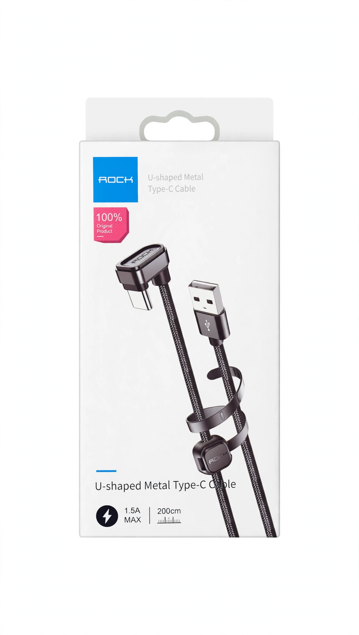 Thumbnail 2 of ROCK U-shaped Metal Type-C Cable USB to Type-C 1.5A (2m)