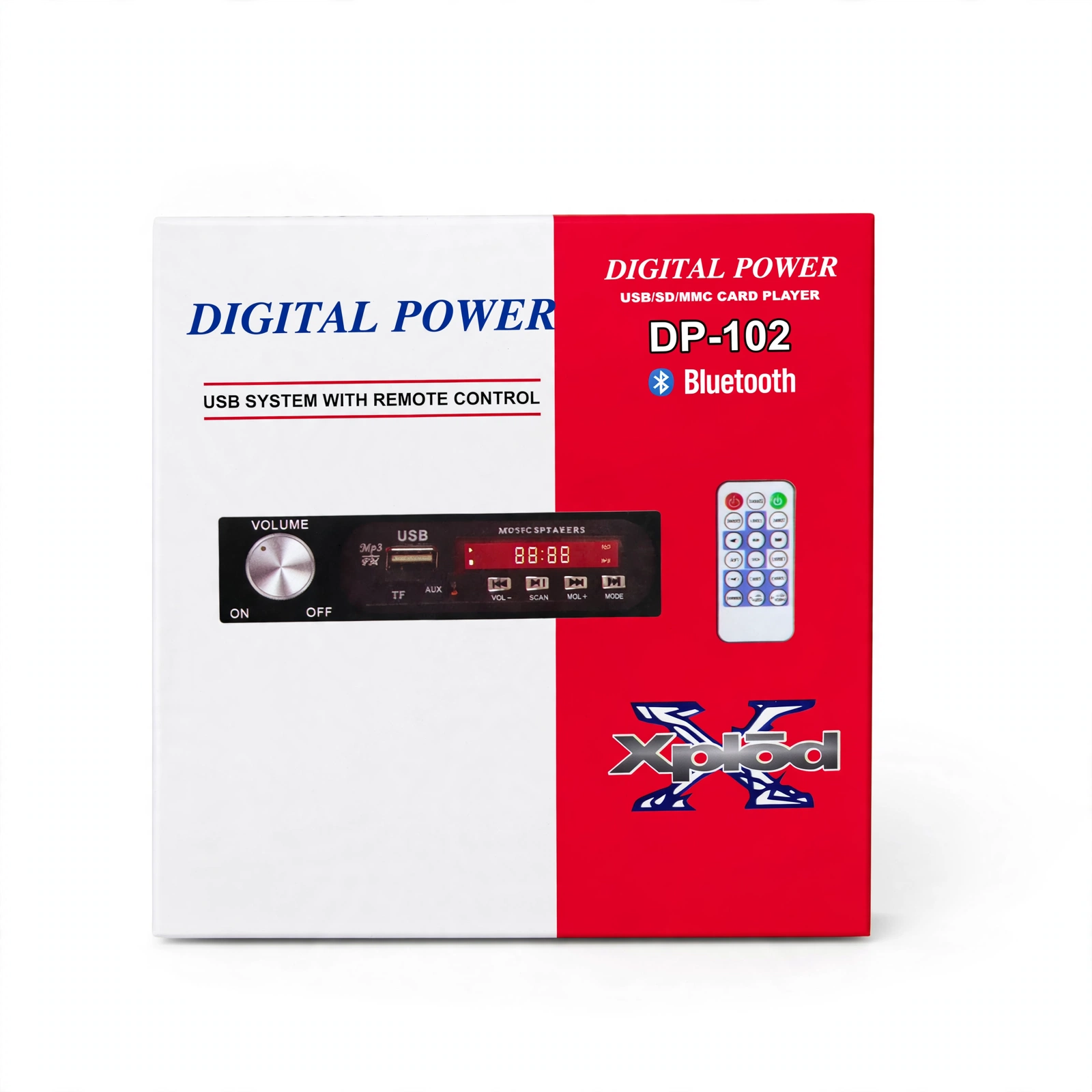 Xplod DP-102 Digital Power Bluetooth USB/SD/MMC Card Player with Remote Control